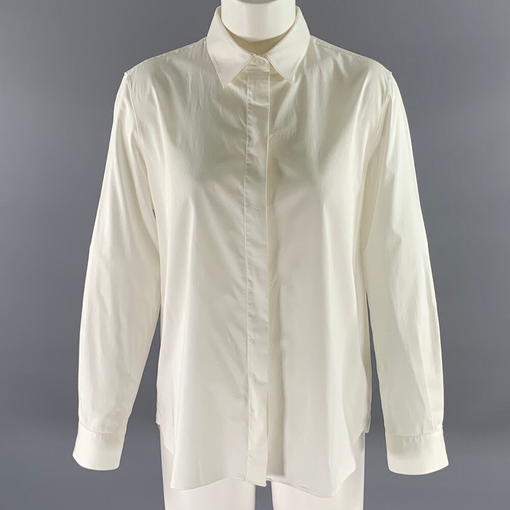 THE ROW Size 10 White Cotton Elastane Shirt